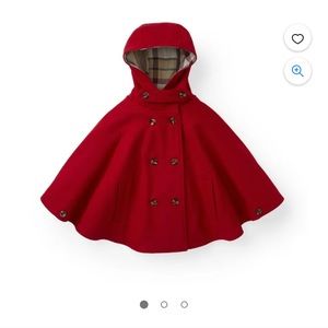 Woolblend woven girl cape with hood